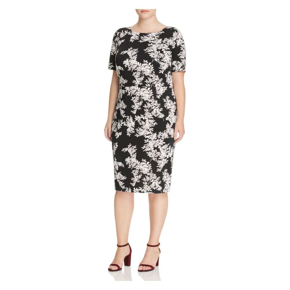 Vince Camuto Black and White Floral Midi Dress